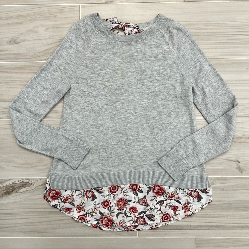 LOFT Faux Layered Sweater, Gray | Women's Size Medium